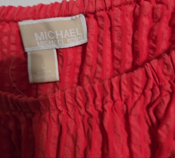 Michael Kors Red Off-Shoulder Ruffle Top - Picture 5 of 5